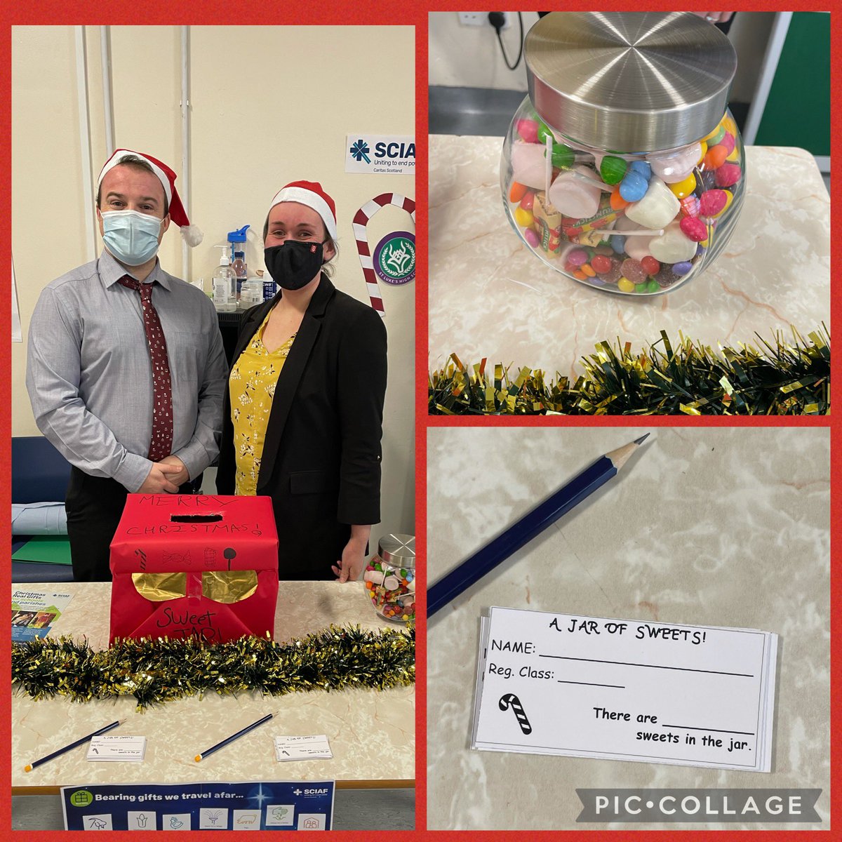 StLukesHigh's tweet photo. 1/2 Well done &amp; thank you to our team of Christmas Elves who organised a fantastic Christmas Fayre experience for S1 pupils today. Pupils enjoyed stalls such as guess the number of sweets in the jar, guess the name of the teddy &amp; tried to match the baby photos to the staff names. https://t.co/gAvETLwvWW