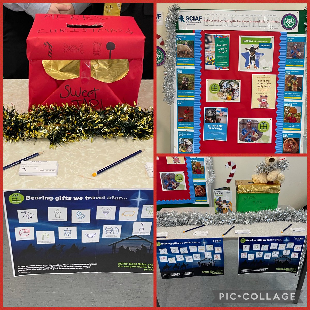 StLukesHigh's tweet photo. 1/2 Well done &amp; thank you to our team of Christmas Elves who organised a fantastic Christmas Fayre experience for S1 pupils today. Pupils enjoyed stalls such as guess the number of sweets in the jar, guess the name of the teddy &amp; tried to match the baby photos to the staff names. https://t.co/gAvETLwvWW
