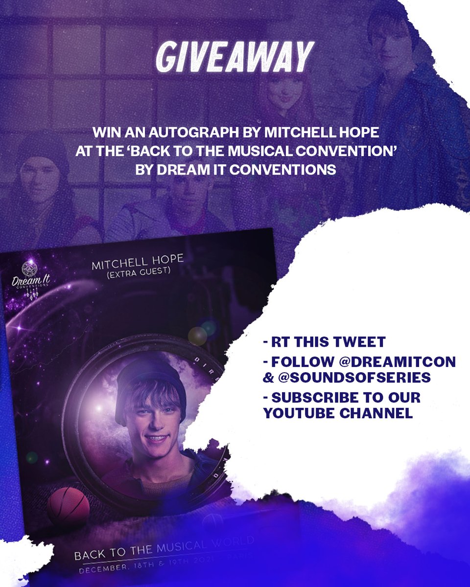 #GIVEAWAY

We wrap up this Descendants day with another giveaway! Win an autograph by Mitchell Hope at the #BTTMW convention by <a href="/DreamitCon/">Dream It Conventions</a>! 

▪️ Follow <a href="/DreamitCon/">Dream It Conventions</a> &amp; <a href="/SoundsOfSeries/">SoundsOfSeries</a> 
▪️ RT this tweet
▪️ Subscribe to our YouTube channel: youtube.com/channel/UCikWr…