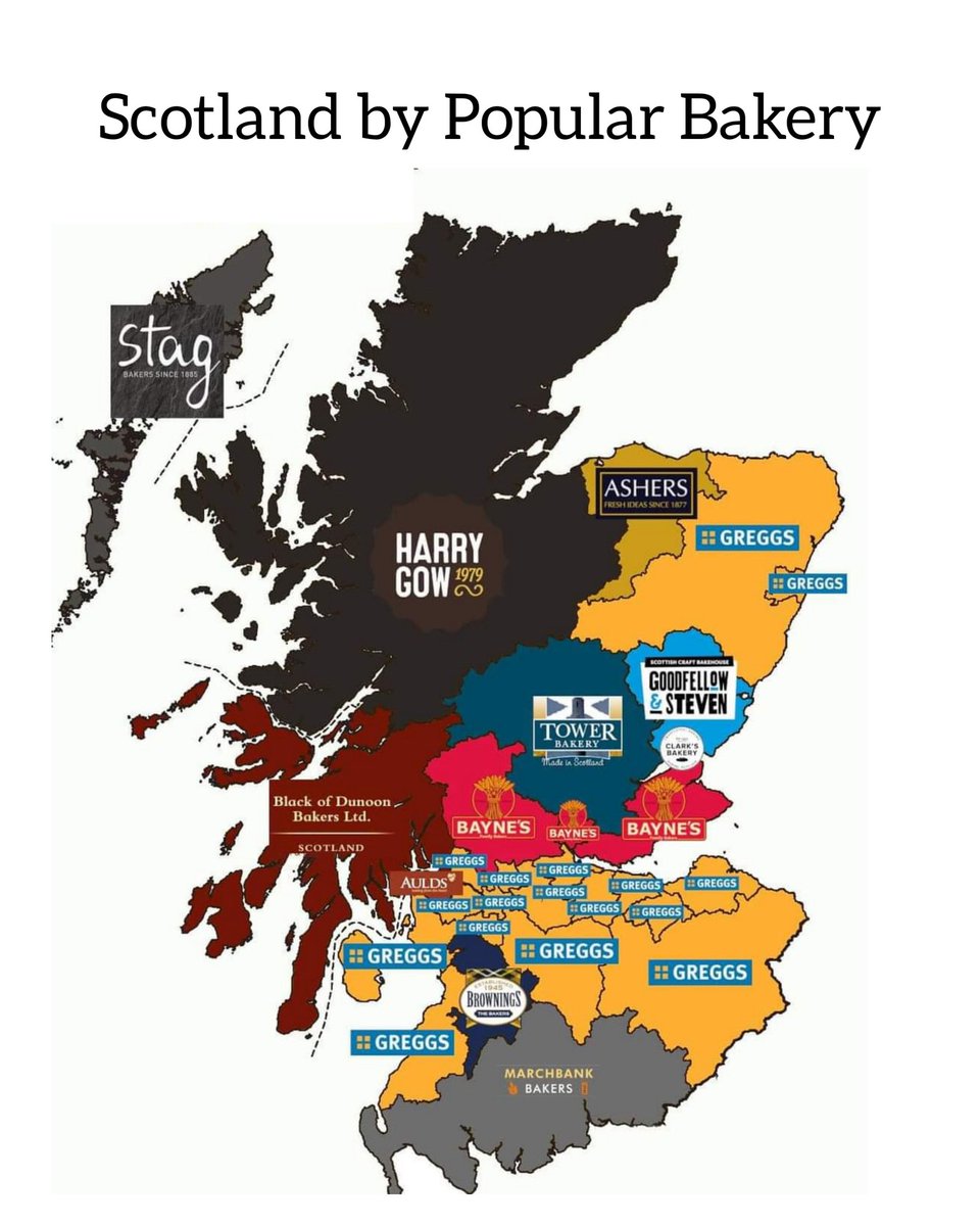 DundeeCulture's tweet photo. 😂🥐🥯 We're spared from the Greggsdemic thanks to Clark's Bakery - which is also open 24 hours a day! I love that #Dundee is a little dimple on the map! #ScotlandByPopularBakery https://t.co/8eHWcalhbW