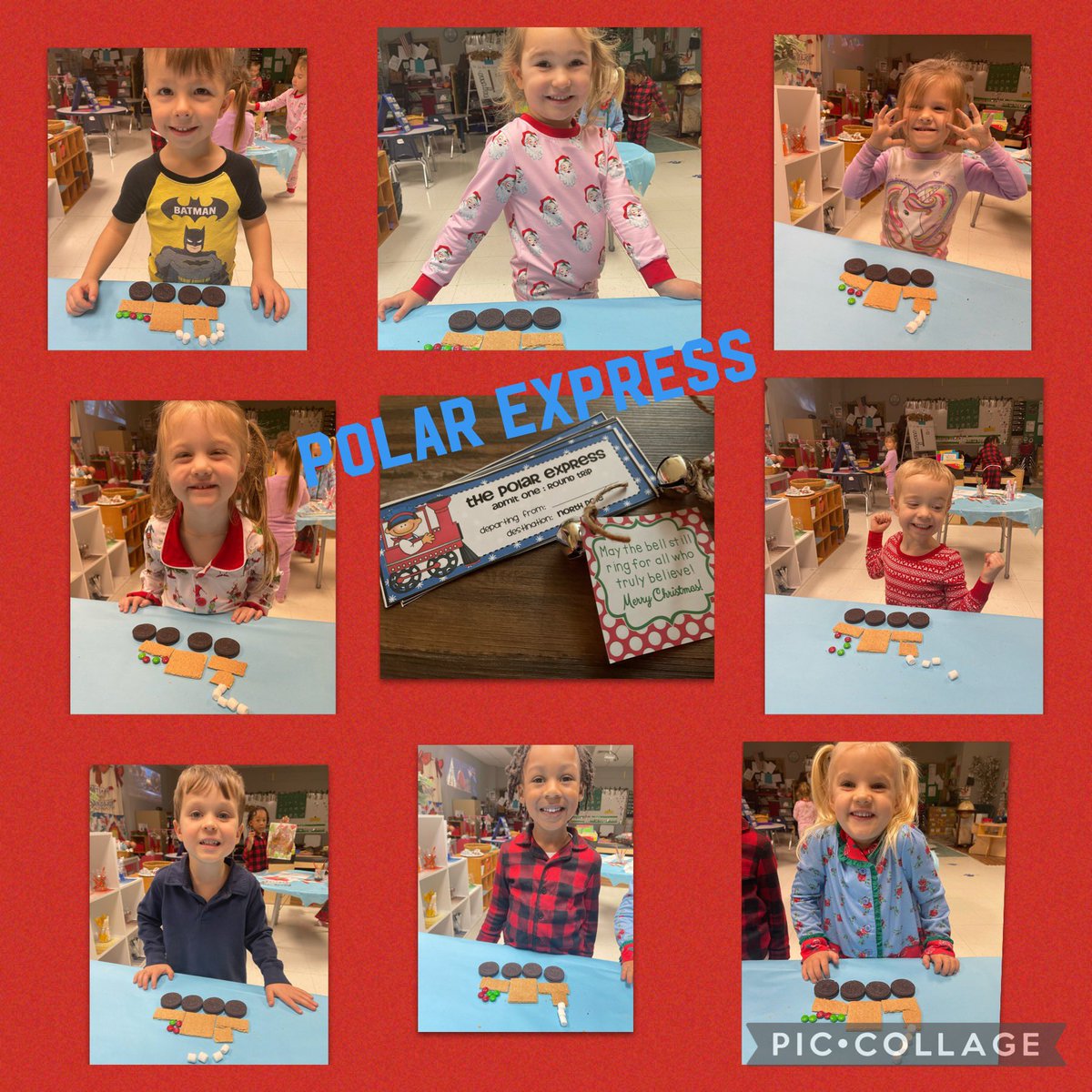 teacheskids's tweet photo. Polar Express Day was so much fun! I didnโt capture all the fun because we were very busy! ๐ Movie, PJs, food craft, hot chocolate, donuts,and wrapping family gifts! The morning went by fast! #preshool @RossvilleAcad https://t.co/mUQGXMO407