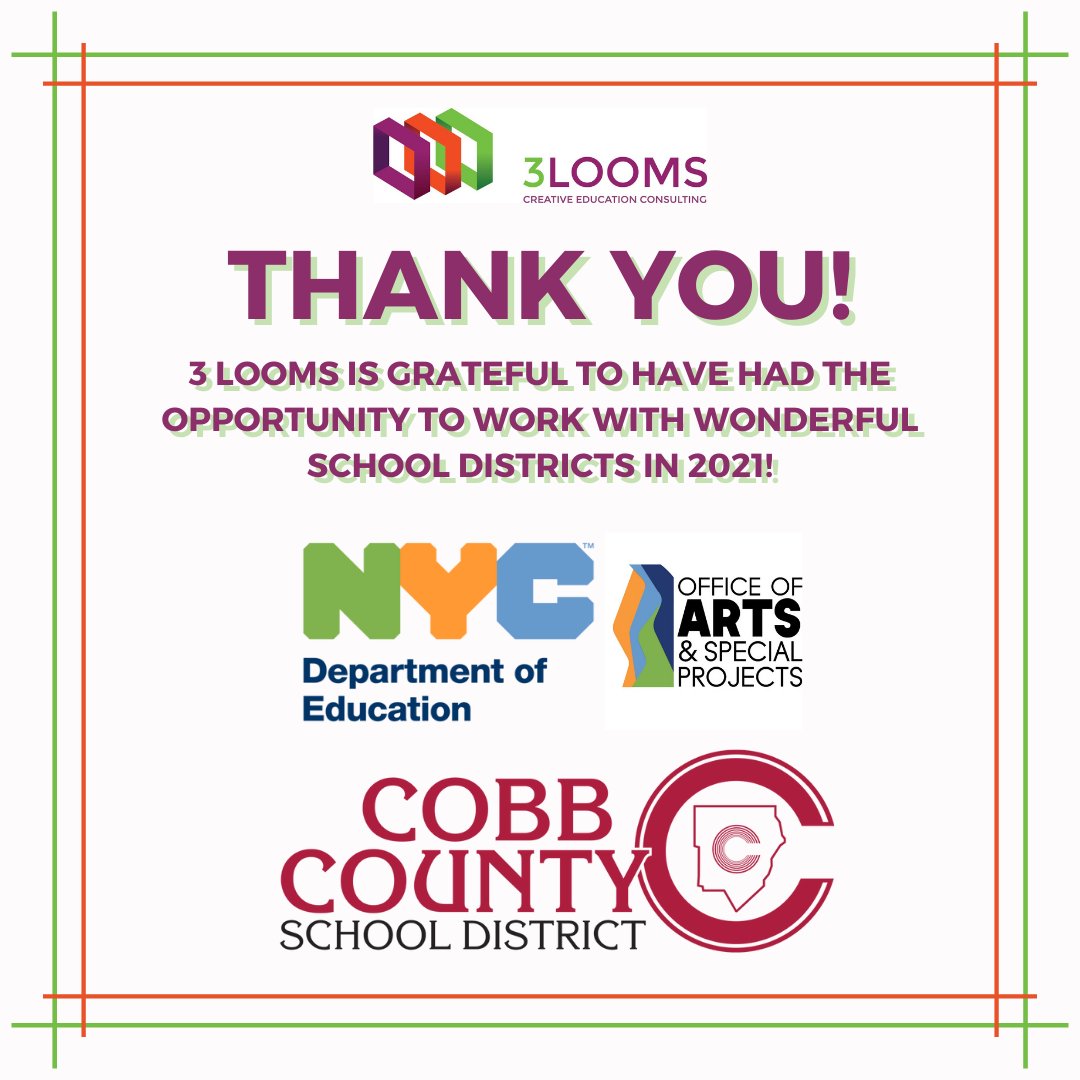 We are looking forward to maintaining current relationships and forming new ones with more school districts in the new year!

Visit 3looms.com to find out how 3 Looms can work with your school district!