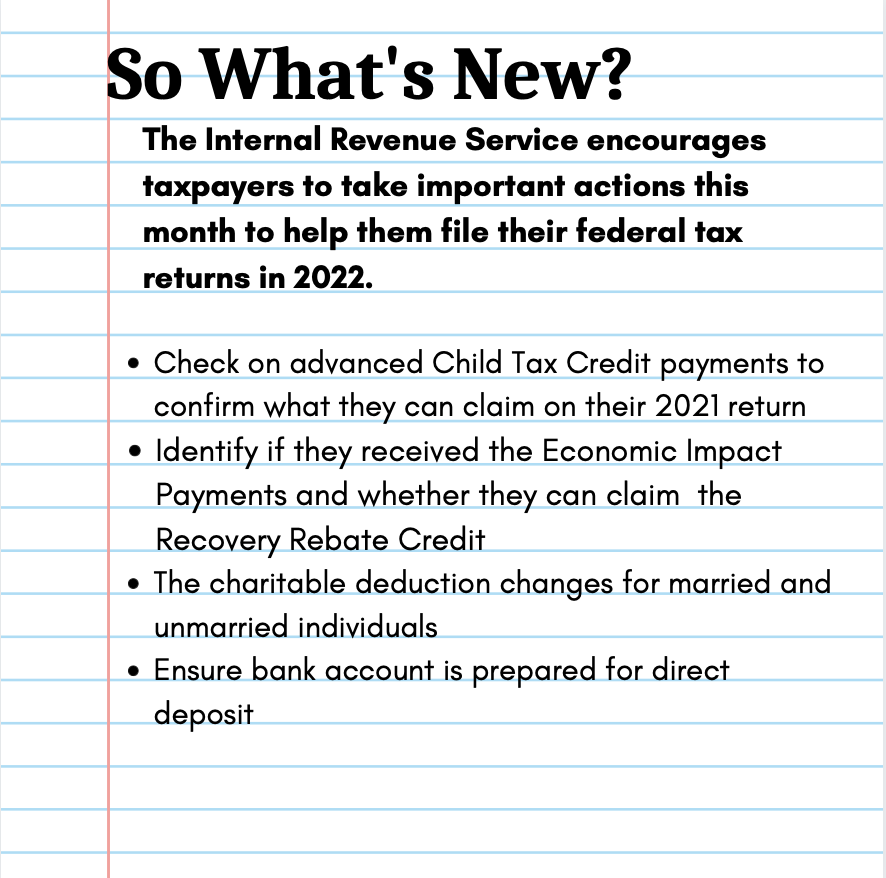 The upcoming 2021 tax season is just around the corner!! Here are some things the IRS wants you to be prepared for this year.
.
.
#taxseason #taxreturns #IRS #taxes