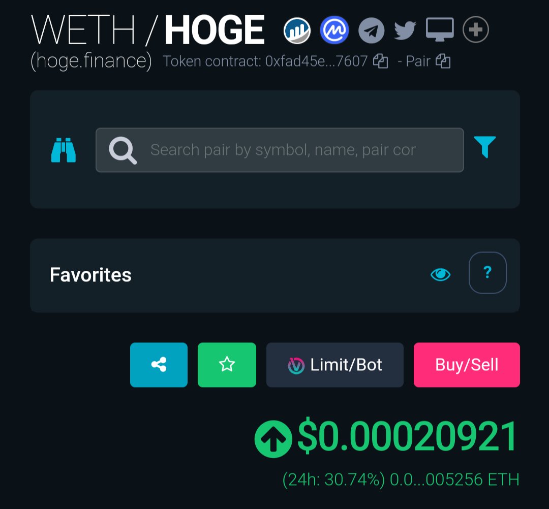 HogeTweets's tweet image. $Hoge is up 30% today!

Let's keep the PUMP ⛽ GOING 🚀