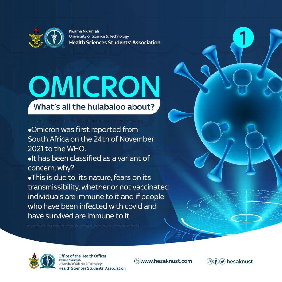 hesaknust's tweet photo. Just when we thought we had witnessed all of its forms, Covid mutates into the Omicron variant. This variant is making headlines and has got the world on its toes. Why is that so? https://t.co/FM0ytzXvM1