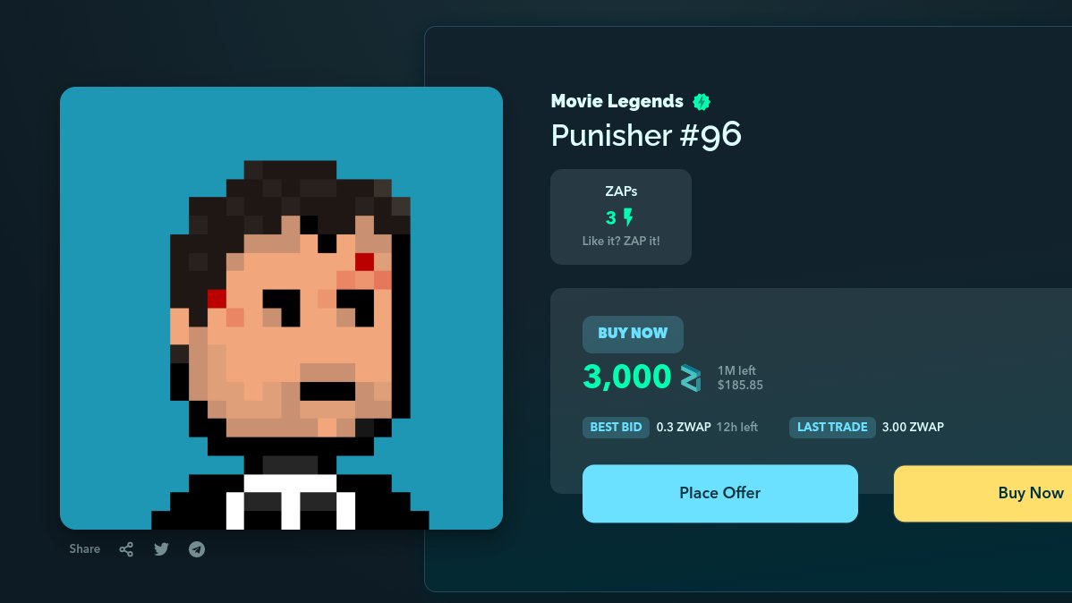 bambinoisreal's tweet photo. Just sold The Punisher @zilliqa #nft , 
They Are Selling quick, Get Your Movie Legend NFT
@io_natasha @DavidsDefi @MortyOnChain @zil_movielegend @zil_maxi @zilmorphs
Check out this awesome NFT on #ARKY https://t.co/huBbniqU2W) #nftmarketplace #nonfungible @zilswap https://t.co/s3OyBsT24v