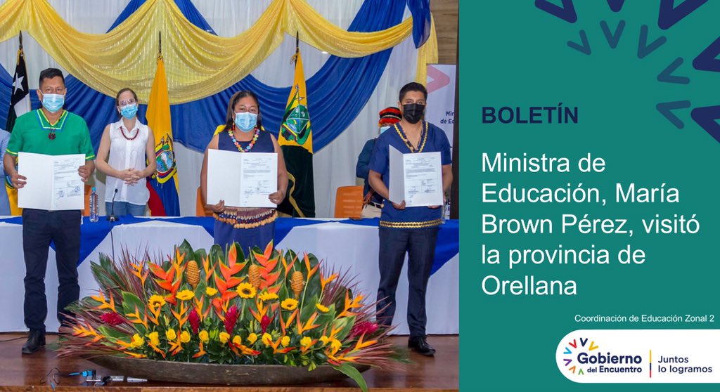 EducacionZ2_Ec's tweet photo. [BOLETÍN] Ministra @mariabrownp visitó varias instituciones educativas en los cantones Francisco de Orellana y Aguarico en @EducacionZ2_Ec. 
➡️ https://t.co/oA58D70kRK

#EncontrémonosPorLaEducación https://t.co/WHOPwRfdNN