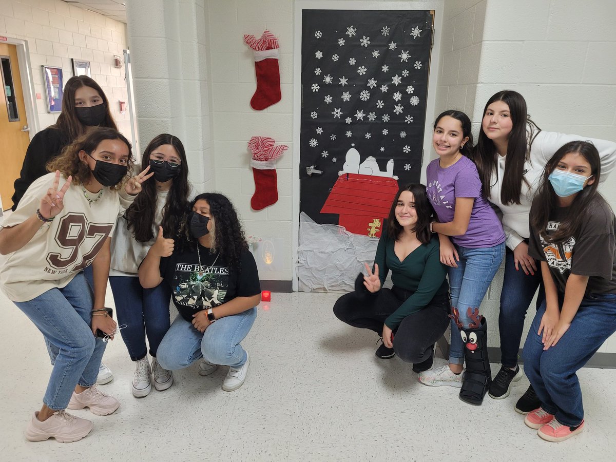 Mr. Trammell's 4th period wishes you a snoopy christmas@ the latest strike#teamwork
