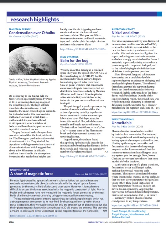 Andrea Bragas 💚 on Twitter: "Just today, we realized that one of our papers commented as "research highlights" in @NaturePhysics. and coworkers, for this "A show of magnetic