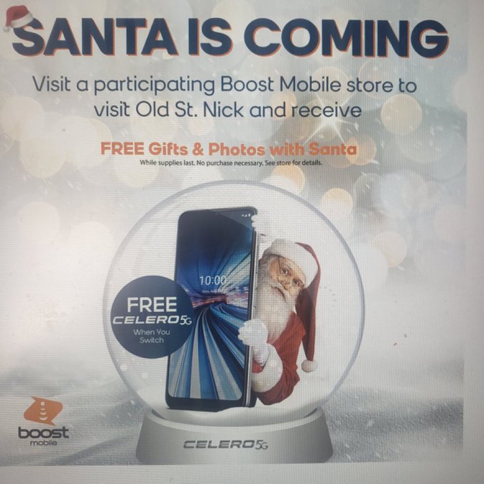 We have another big Santa event planned for tonight, in Belleville from 5-7.  Come see us at 6042 Rawsonville Rd.  @BoostNationNewt  <a href="/boostmobile/">Boost Mobile</a>