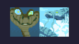 zombimode's tweet photo. Kaa from Jungle Book and Nola from One Piece @Pixel_Dailies #pixel_dailies #snakes https://t.co/FFi7ecF30V