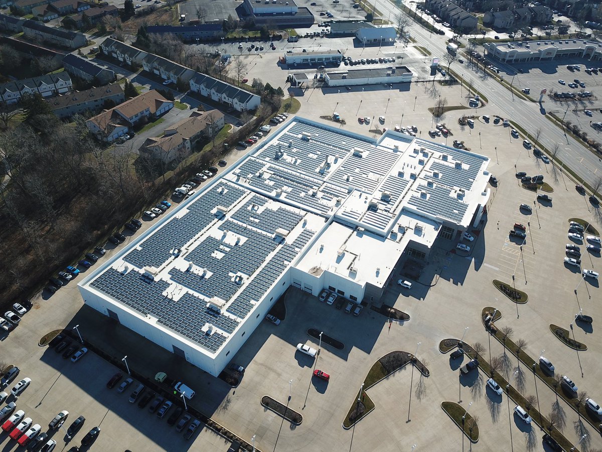 We’ve been busy. Arlington Toyota in Palatine, IL — 641.2 kW

• Hyundai 370-watt modules
• <a href="/Unirac/">Unirac</a> EcoFoot2+
• <a href="/SolarEdgePV/">SolarEdge</a> 100kW inverters (5 total)

#SOLAR #solarenergy #renewables