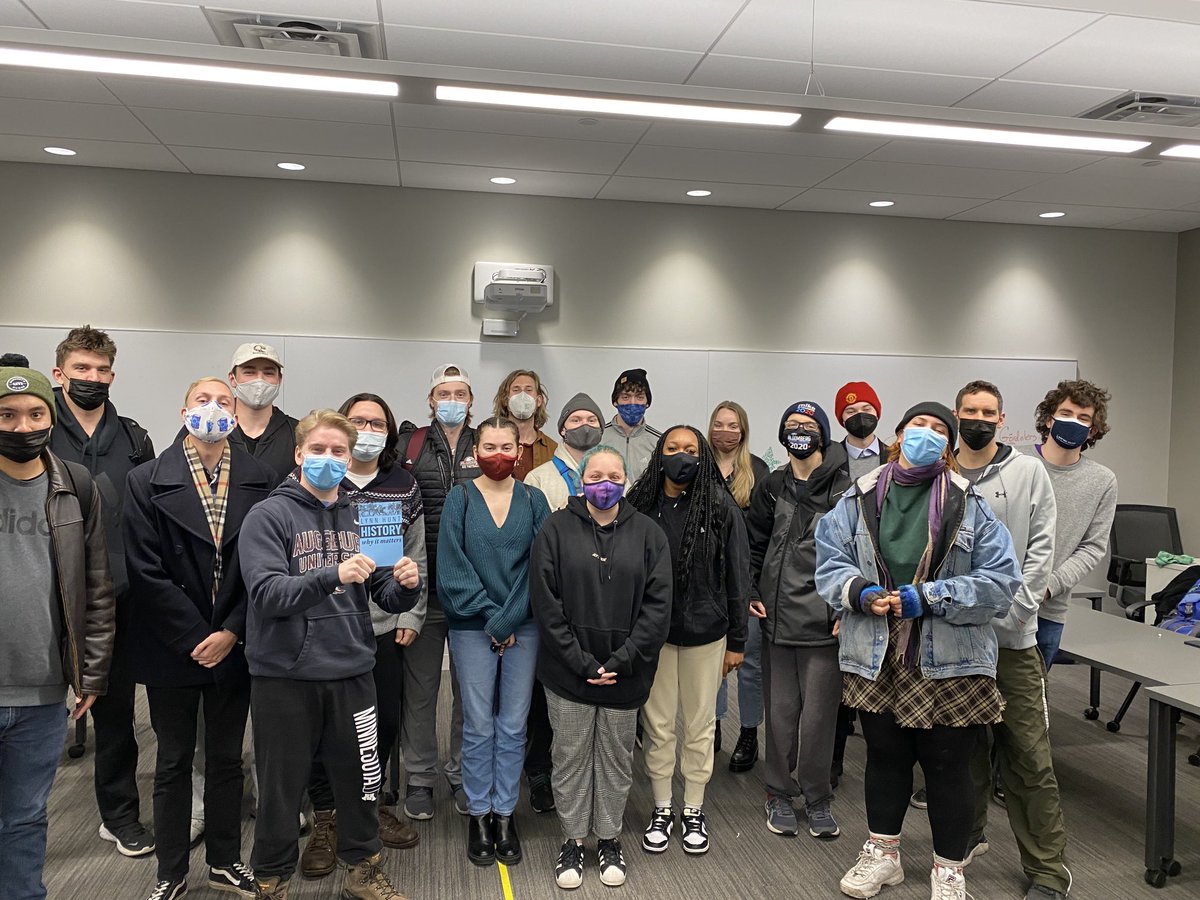 JacquideVries's tweet photo. Students shared a lot of thoughtful research last night during presentations in HIS 200:  Why History Matters.  A great group, ready to change the world through the power of historical thinking. ⁦@AugsburgU⁩ ⁦@aughist⁩ https://t.co/Im2xUqCeXU