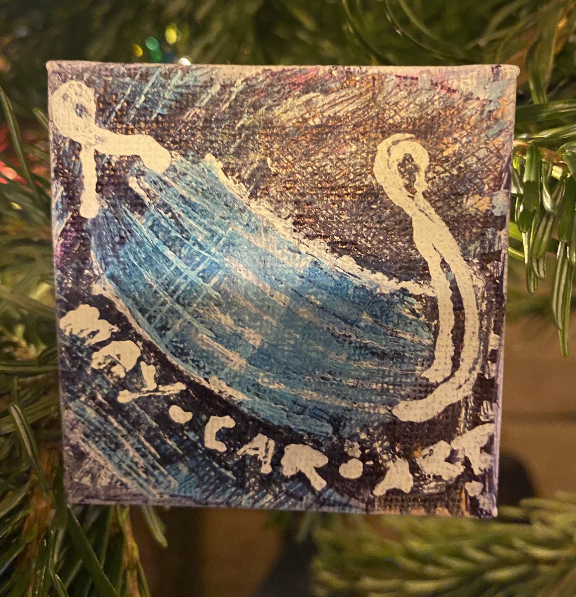 may_car_art's tweet photo. @nhs_scft hand made Secret Santa completed ‘RS blue mask’ 2021.    Board, tippex and pen 4cm x4cm.        inspiration found in the strangest places ? #TeamWestSussex #NHS @nhs_scft @nhscreative  #scftcreatives https://t.co/gDol1yTily