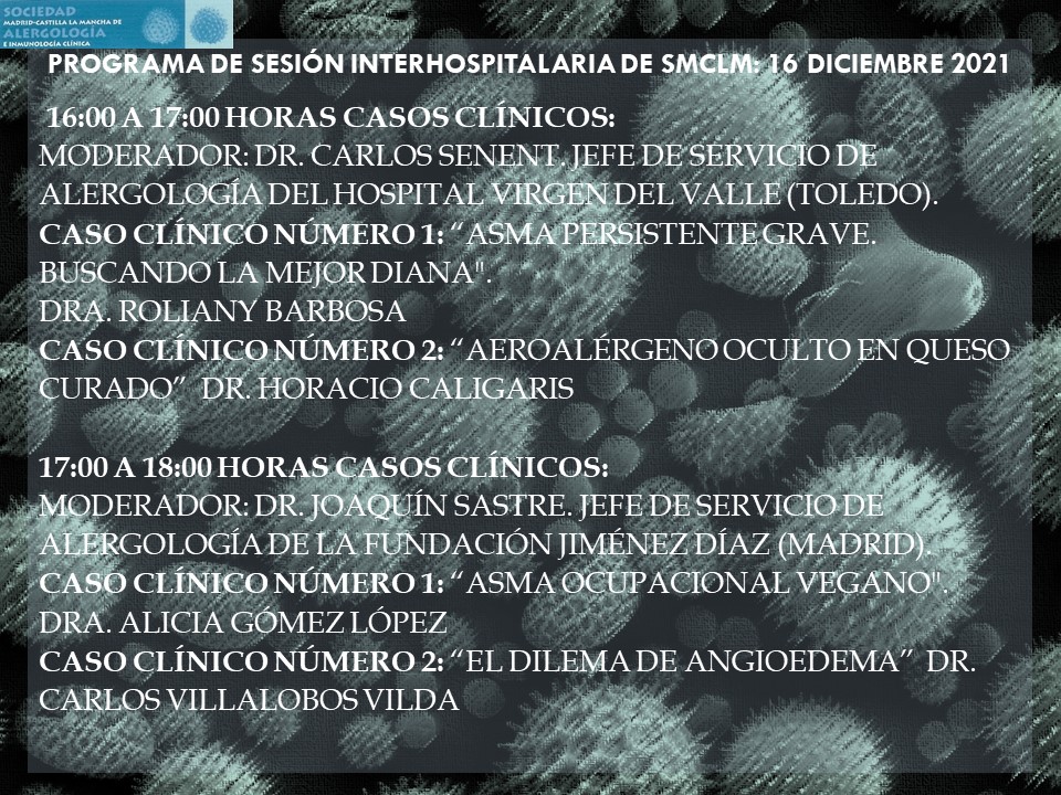 Mañana es nuestra 1ª sesión interhospitalaria. Más información en: smclm.com/actividad-160-…
