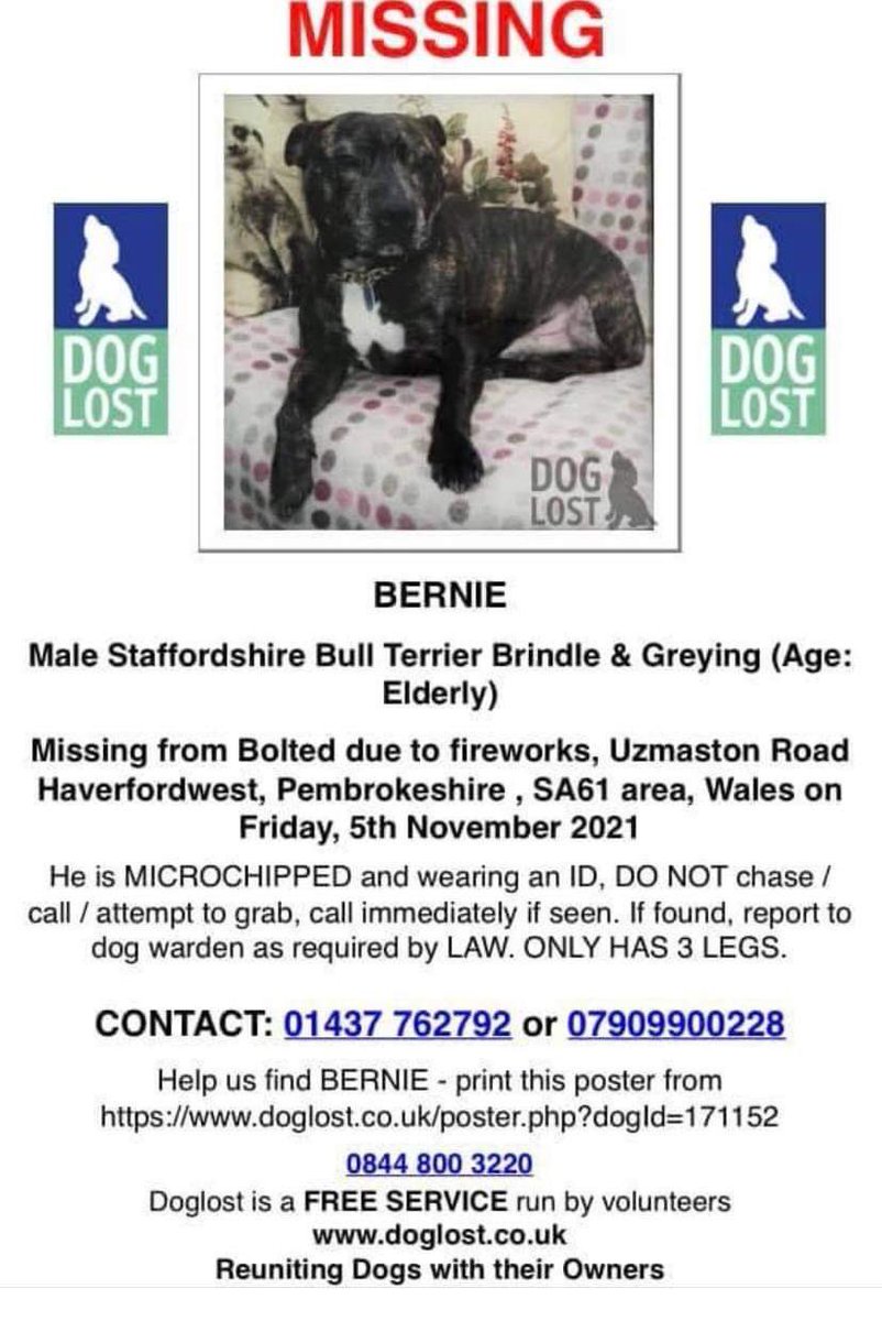 Sorry #FindBertie have to bow out now, fingers crossed someone remembers something and he is found very soon xx