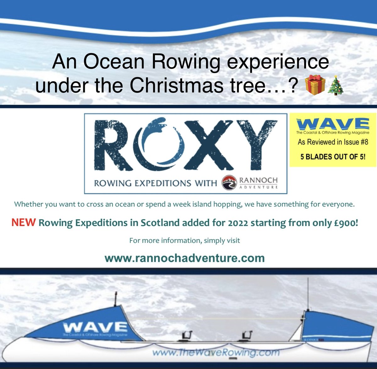 Inspired by #TWAC2021? Still looking for inspiration this Christmas? Ocean rowing experiences have now become more accessible thanks to ROXY Expeditions from @RannochNews starting from only £900! For more information, simply visit rannochadventure.com 🌊🚣🏻‍♀️ #partnership