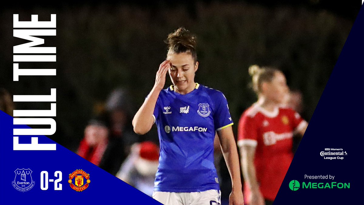EvertonWomen's tweet photo. FT. We are knocked out of the #ContiCup. 

🔵 0-2 🔴 #EVEMUTD https://t.co/NWqoBhUIec