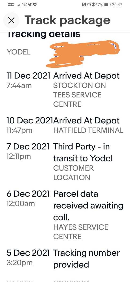 Freddtaylor's tweet image. Hi @YodelOnline   why would you have a parcel in your depot for 4 days