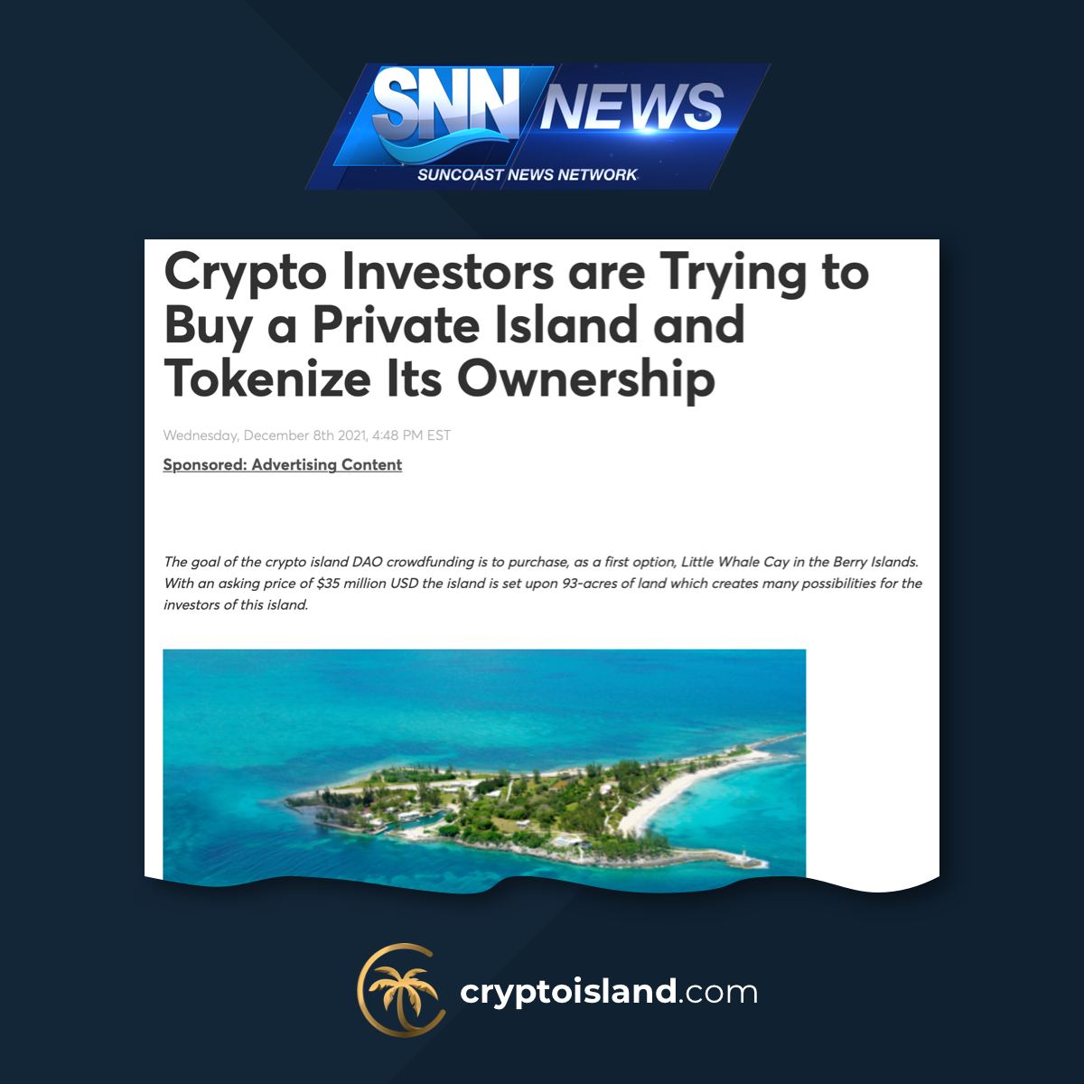 xShad0wzzx's tweet photo. @benjamincowen $CISLA is here to stay and make a difference!

Nice article to read:
https://t.co/DRcXMfpvCw

#CryptoislandDAO
The 1st #cryptocurrency that will start a community owned #Privateisland in the Bahama's🇧🇸 

#BNB #BTC #Crypto https://t.co/x99MD1MCBb