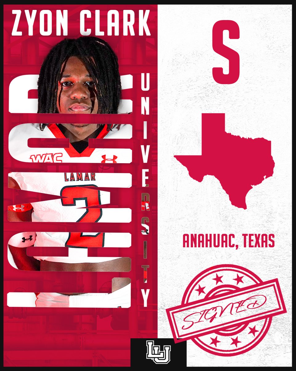 LamarFootball's tweet photo. Cardinals welcome Zyon Clark (6'3, 175, S) from Anahuac, Tx to the family. #WeAreLU #22RedBirdLane #RedBirdRising #409CARDS https://t.co/Inxlhrnmw5