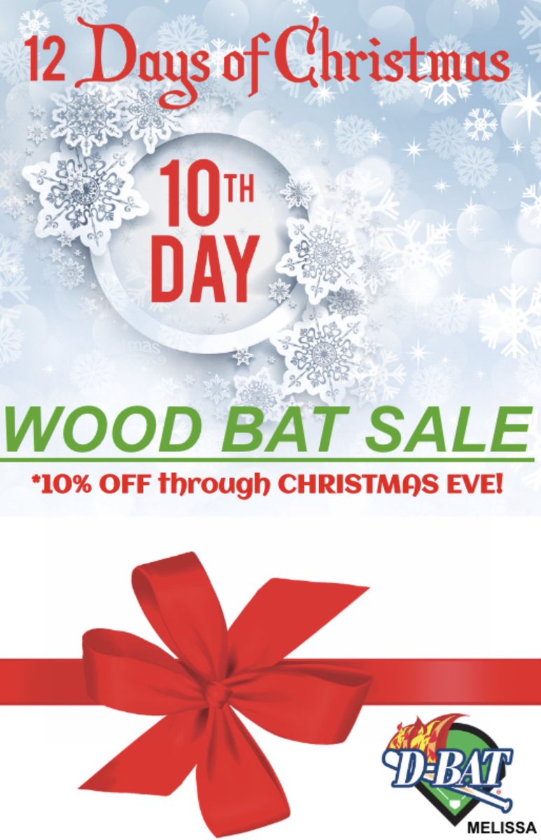 DbatMelissa's tweet photo. 🚨🚨10% OFF Wood Bats🚨🚨        All wood bats through Christmas Eve! #10DaysToChristmas #woodbatlife #barrelcontrol #baseball #Christmas2021 https://t.co/uZIBDparpc