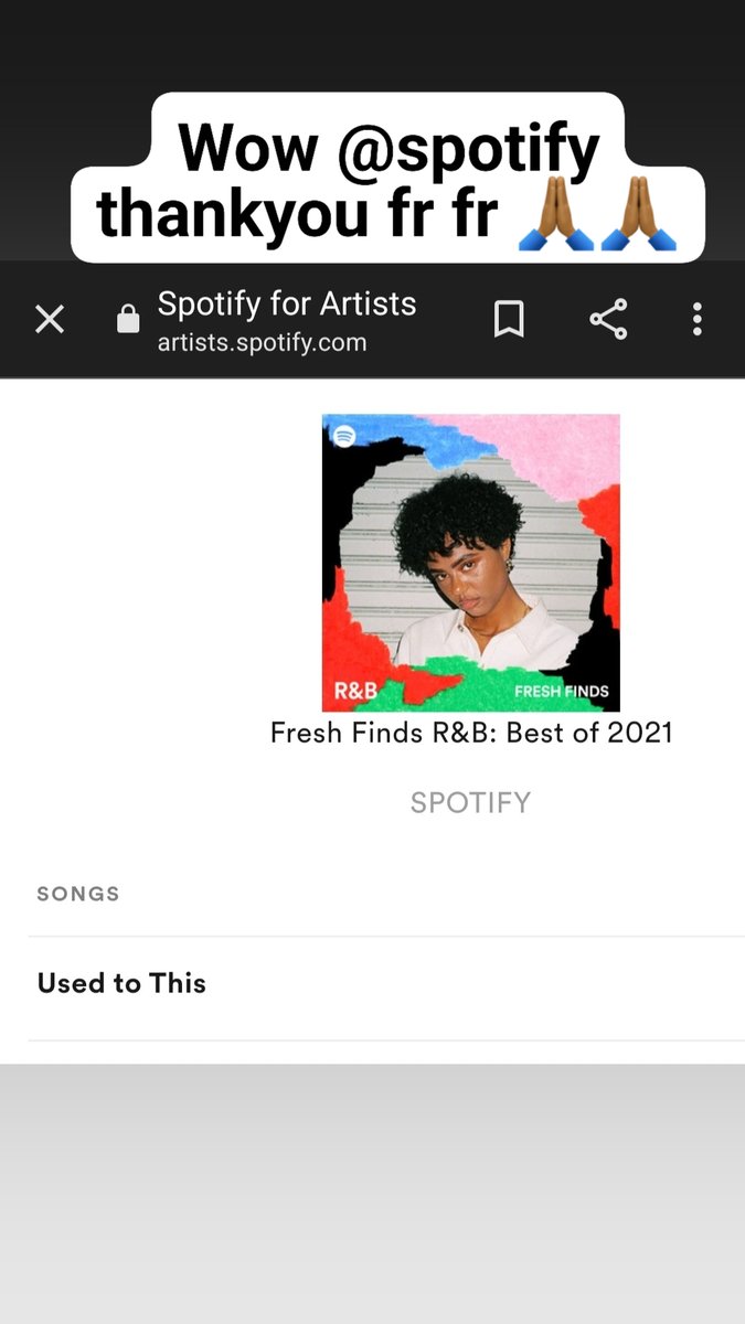 BR3MUSIC's tweet photo. Thankyou @Spotify @SpotifyUSA for the birthday gift! We made the Spotify fresh finds best of 2021 playlist ❤️ y'all  #bestof2021 #spotify #distrokid https://t.co/1yZDkScizZ