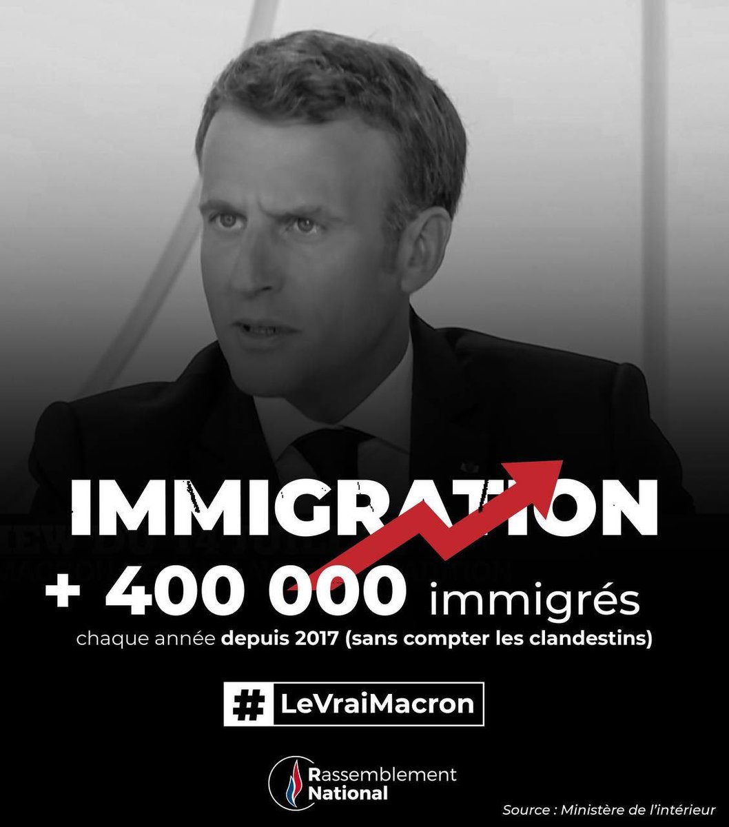 En 5 ans avec Macron c’est une hausse massive de l’insécurité, une hausse massive de l’immigration et pour contrer l’islamisme aucune réforme n’as vu le jour ! Voila #LeVraiMacron #MacronTF1