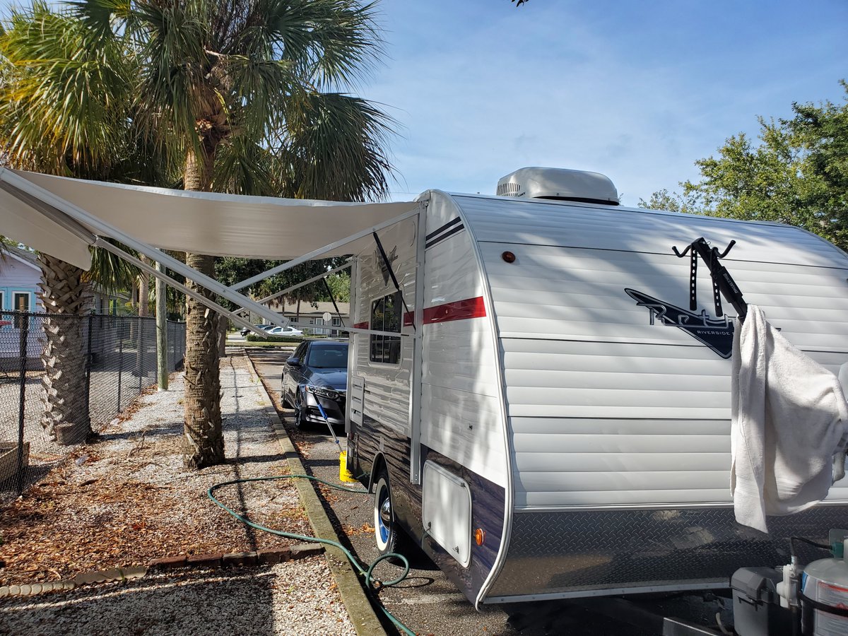 VacaNatureCoast's tweet photo. Aric cleaned the camper to get it ready for season! https://t.co/xEcIR3ATMU