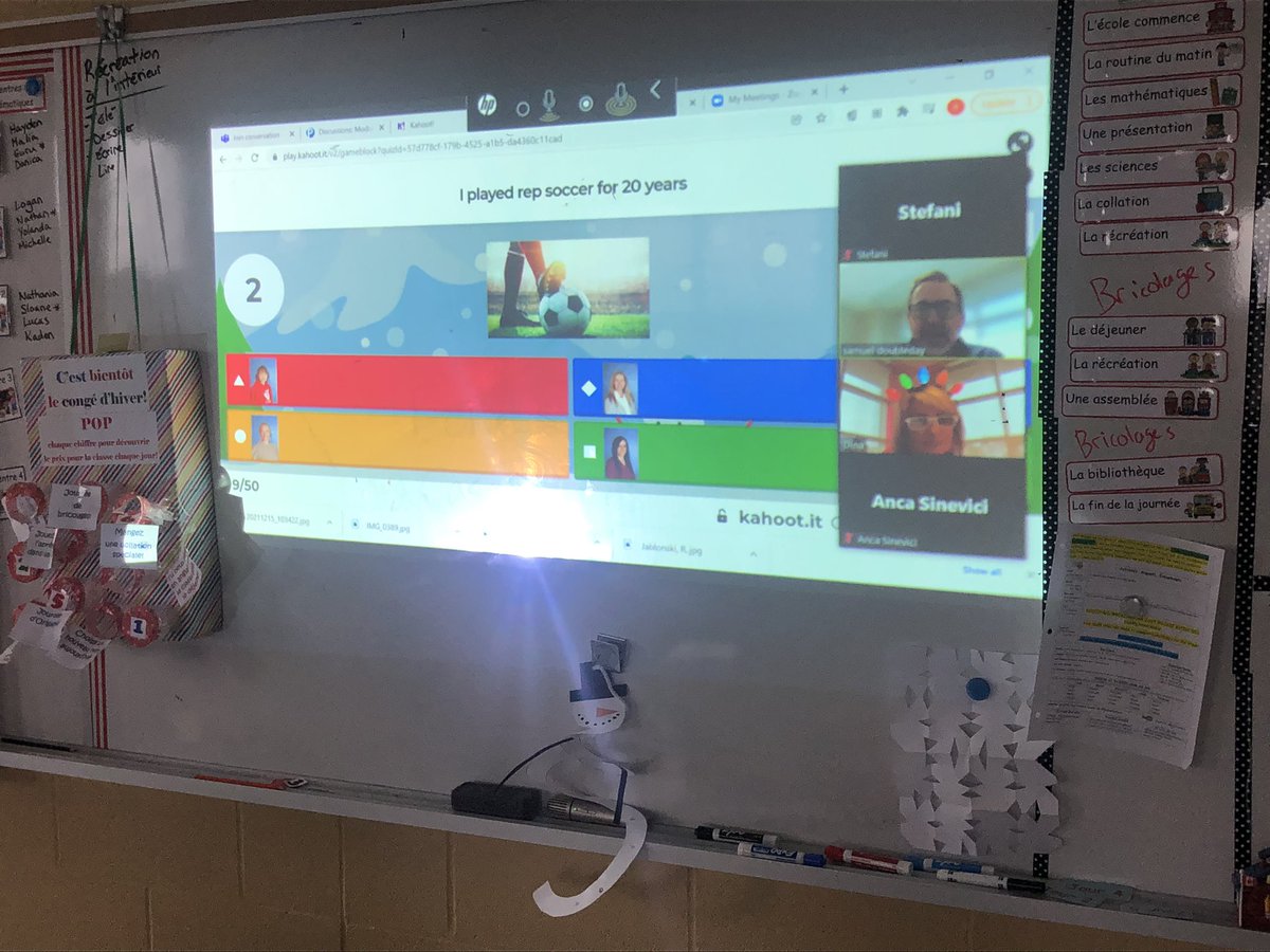 Staff Fun Fact Kahoot challenge à <a href="/FredVarley/">Fred Varley P.S.</a> aujourd’hui! We learned a lot about the staff à notre école!
