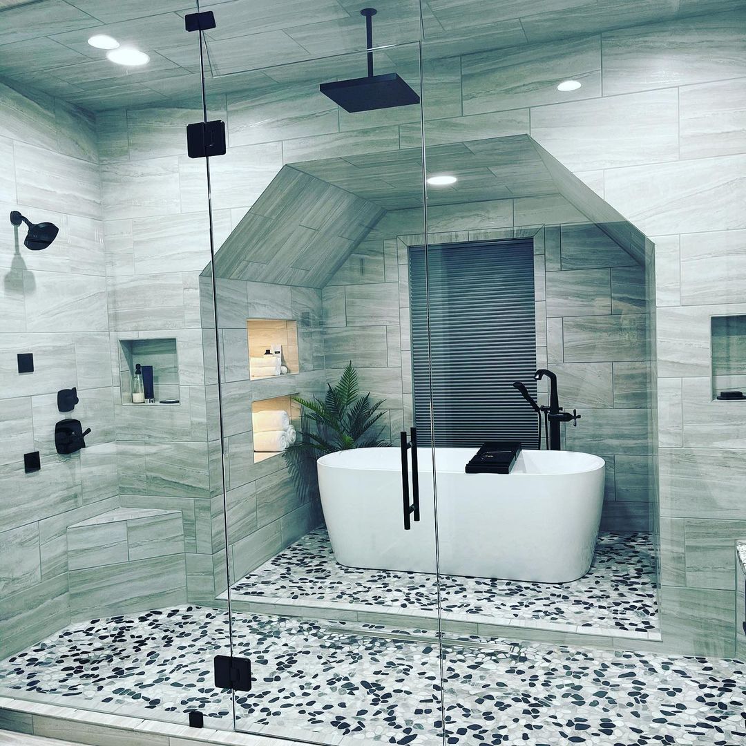 With colder weather, who wouldn't love a giant wet room with a heated floor? Check out this superb project by River Valley Flooring featuring Ditra-Heat, Kerdi membrane waterproofing and more using Schluter-Systems products. 

 #bathroom #homeimprovement #remodeling <a href="/schluterNA/">Schluter-Systems NA</a>