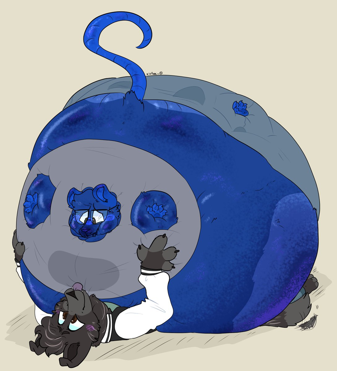 xictoc_'s tweet photo. stupid PHAT PHUCK BLOO RAT for @bugsprimkles <3

#inflationfetish #expansionfetish #blueberryfetish #blueberryinflation #anthroinflation #furryart #furryfetish #fatfur https://t.co/lqoQ04XB0B