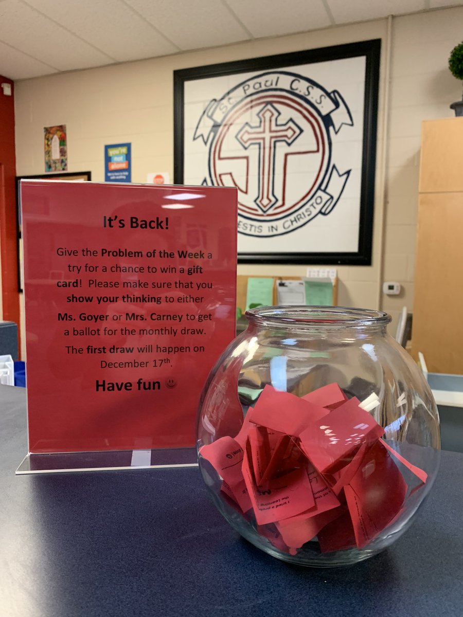 ErinCar03295234's tweet photo. Our bowl is filling up! Who is going to win the draw!? Is your name on one of these ballots, @SPCSSFalcons?
December 17th is coming fastโฆ
@CommonsSpcss
#mathisfun
#mathinthelearningcommons https://t.co/o2u7yN6vtY