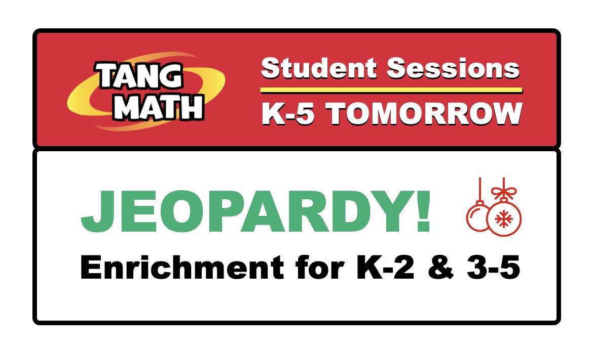 What will at least 27,000 students be doing tomorrow? Playing Tangy Math Jeopardy on my team as we take on all adults!

If you think your math skills are up to it, join us for what promises to be a crazy fun and festive event. Your kids and I are ready!

TangMath.com