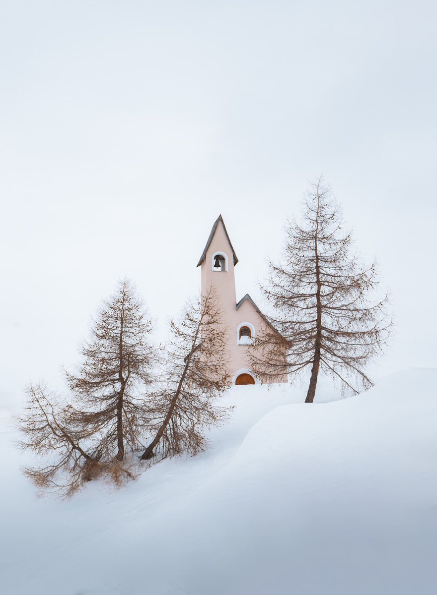 Lonely church in the Dolomites