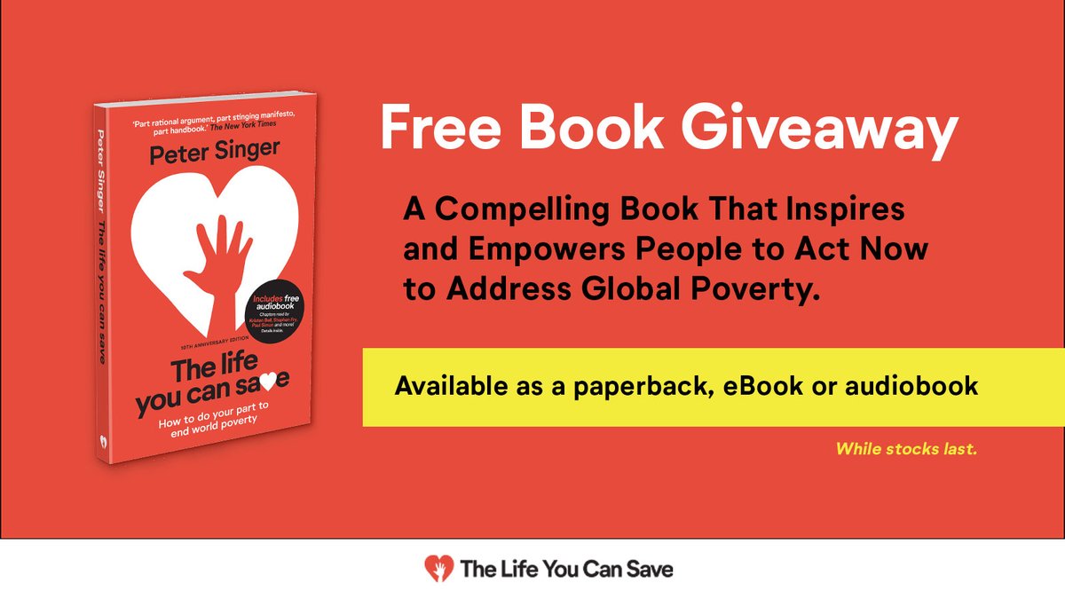 PeterSinger's tweet image. We are giving away my book @LifeYouCanSave, for free! Paperbacks are limited to the first 7000 sign-ups, eBook or audiobook versions are unlimited. 

"Part rational argument, part stinging manifesto, part handbook.” - The New York Times
Get your free book: thelifeyoucansave.org/book-giveaway/…