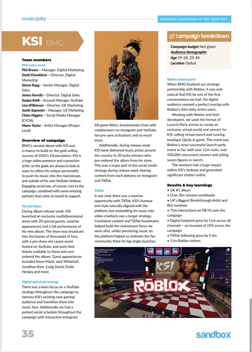 sunjaykohli's tweet photo. For years I’ve studied and still do study these @MusicAlly campaigns. Honoured to have my name included as part of KSI’s album campaign with @BMGuk, leading the YouTube strategy for one of the biggest stars to emerge from the platform 🙏🏽🚀 HMU if you’re trying to work @AAAPass_ https://t.co/MzxnHPBe8p