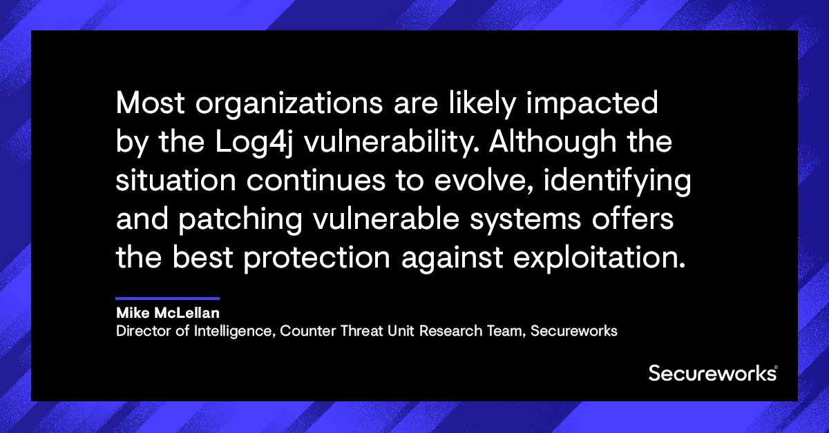 If you're wondering if your organization is impacted by the #Log4j vulnerability, the answer is probably. It’s been a busy week for almost all organizations. The situation is evolving, but here is what the SCWX #CTU has learned so far: dell.to/3s72YaL | #Log4Shell