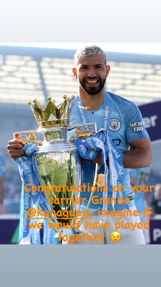 didierdrogba's tweet photo. Sad I won’t see your amazing goals again, great career Grande #aguero imagine me and you upfront 😉🔥🔥🔥🔥🔥 https://t.co/0FtzTiUePV