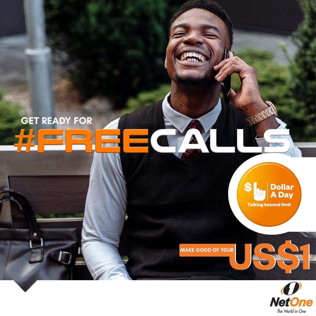 NetOneCellular's tweet photo. Make good of that USD$1 and get yourself access to FREE CALLS with Dollar-A-Day! You get the following benefits:
60Min OnNet talk time & 40SMS + FREE CALLS BETWEEN 00:00 & 04:00HRS
T&C apply
Visit any NetOne shop today and purchase your recharge token
#NetOneAT25 https://t.co/OFpfZBWqHc
