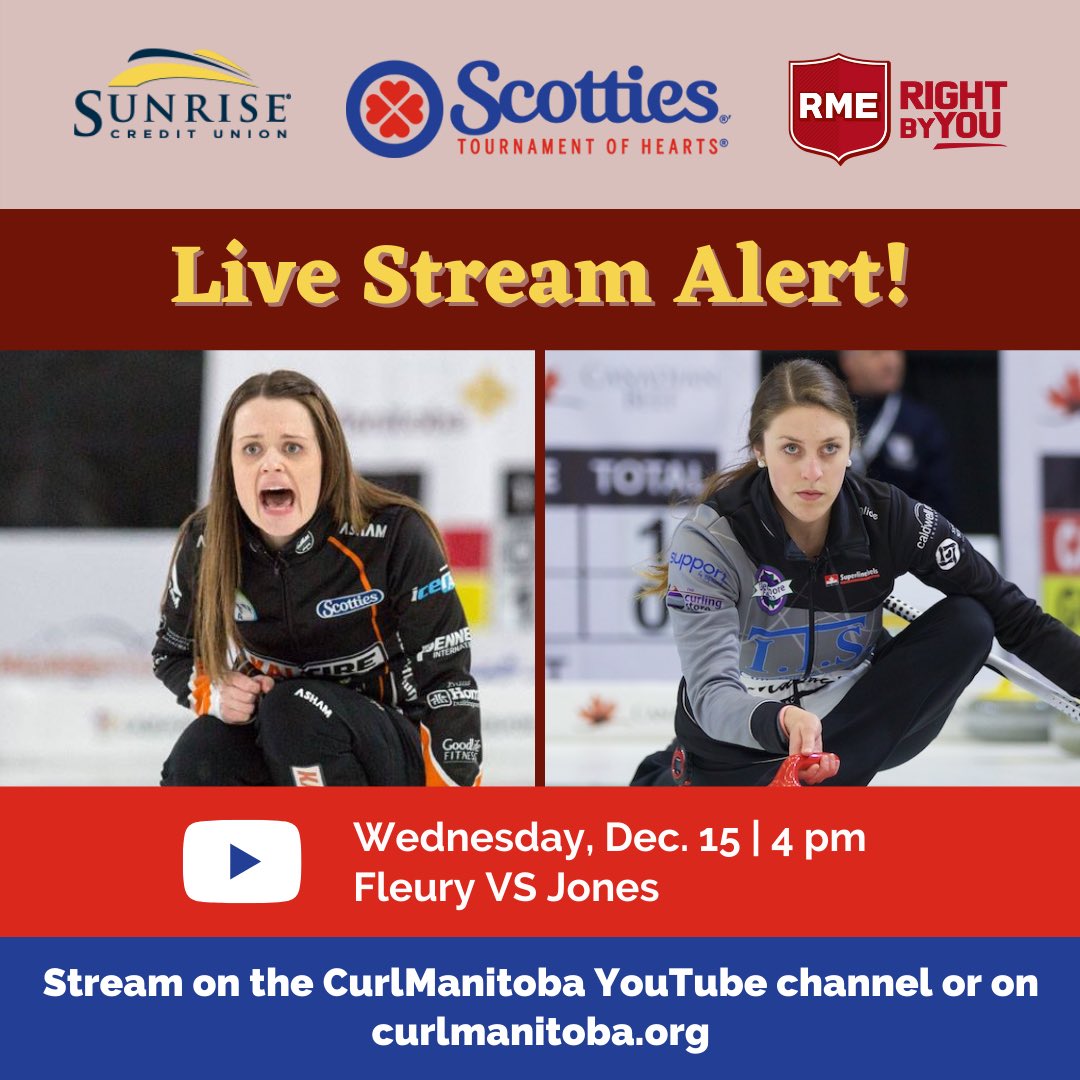 Extra end game wasn’t enough? How about even more curling! 🤩

Coming up in half an hour it’s @TeamTracyFleury taking on @TeamKJones with both teams looking to improve to 2-0 after day 1 🥌

📺 youtu.be/VmqaSO-lpaI