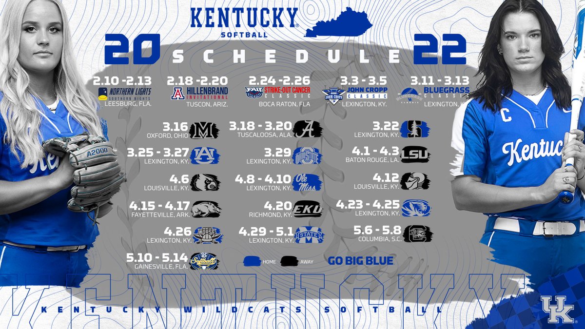 🚨🥎️🚨🥎️🚨🥎️🚨🥎️

Here it is, #BBN!! The 2022 Kentucky Softball schedule!!

Full schedule: bit.ly/3dRai1X 

#WeAreUK x <a href="/SEC/">Southeastern Conference</a>