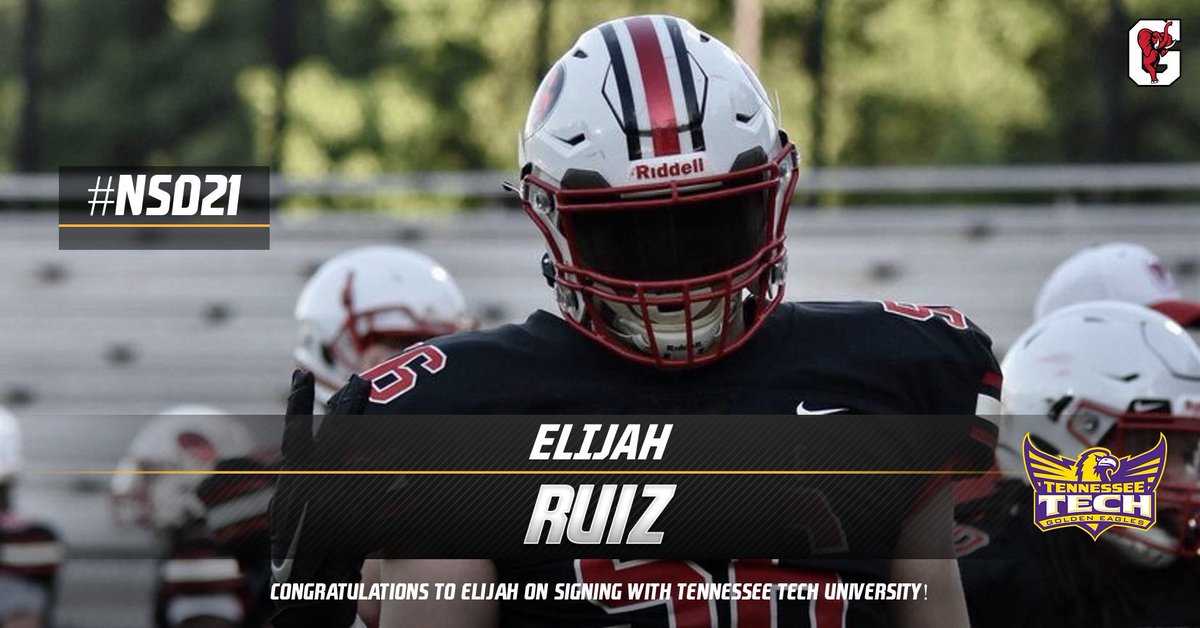 RecruitTheG's tweet photo. Congratulations to @Elijah56Ruiz on signing with Tennessee Tech University! Big Red Nation is behind you! #RecruitTheG 🐘🔴 #SignedSealedDelivered ✍️ https://t.co/DCptKFFmdI
