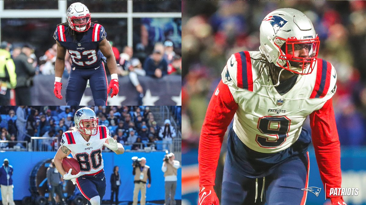 Patriots's tweet photo. Reppin' DII 👊 

RT to #ProBowlVote for @KingDugg_3 @Gunnerolszewsk1 &amp; @man_dammn 

@LRBearsFootball | @BSUBeaversFB | @gvsufootball https://t.co/LZZMQIFCSp
