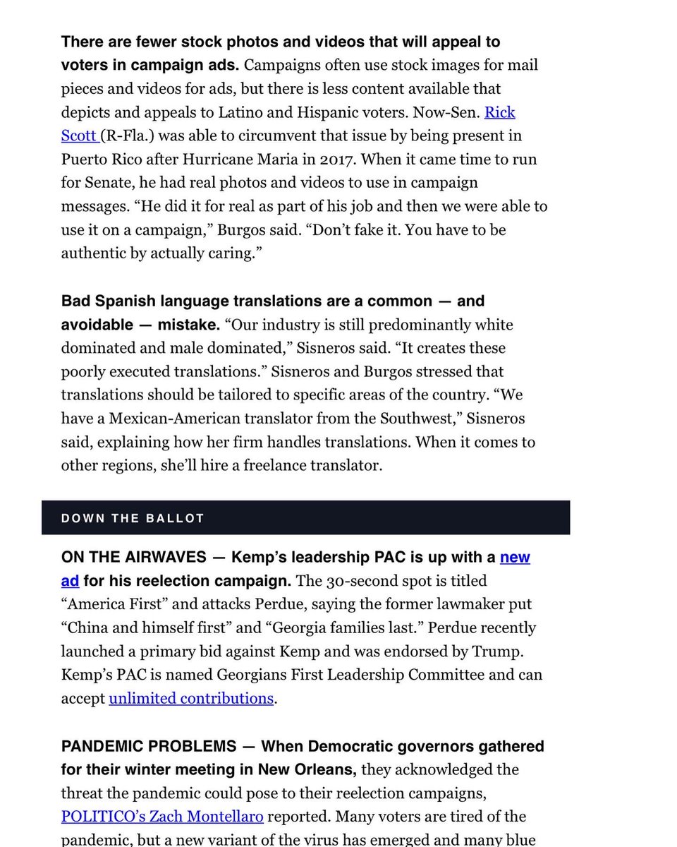 dccendejas's tweet photo. Our @TheAAPC &amp; @USPS panel on Hispanic/Latino voters made @politico Morning Score! Read more about the great insights shared by @ACTSisneros @JoannaRBurgos &amp; Larissa Valdez. #latinas #politics #latinovote https://t.co/Y8jAITC0yb
