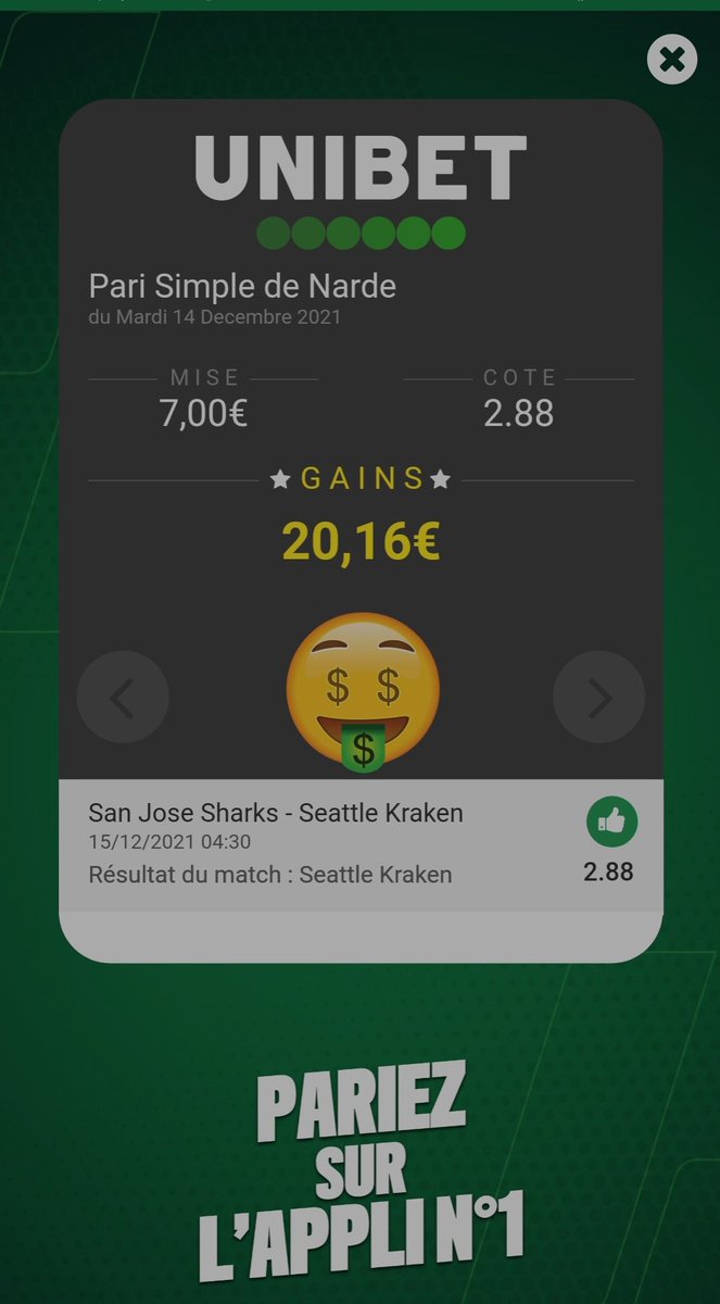 NarDe_RL's tweet photo. @PronosRush @Flopro04 Merci poto, je suis pas un gro parieur mais cette petite côte fait toujours plaisir https://t.co/fbPYEqBa7j
