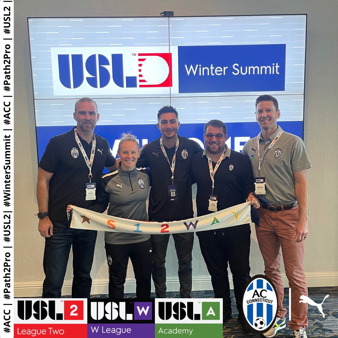 Thank you to the USL for hosting us at the the 2021 USL Winter Summit. We had a great opportunity to learn, grow &amp; continue to head in the right direction. Looking forward to everything 2022 holds in store for us!
<a href="/USLLeagueTwo/">USL League Two</a> <a href="/USL_Academy/">USL Academy</a> <a href="/USLWLeague/">USL W League</a> <a href="/USL_HQ/">United Soccer League</a>
#USLWinterSummit