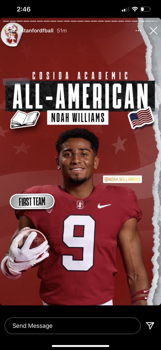 CoachMPatterson's tweet photo. Former @FootballBrophy DB gets First Team Academic All American at @StanfordFball !!!!! Congrats my dude @noahw2399 !!!! https://t.co/ojUKrmNDdm