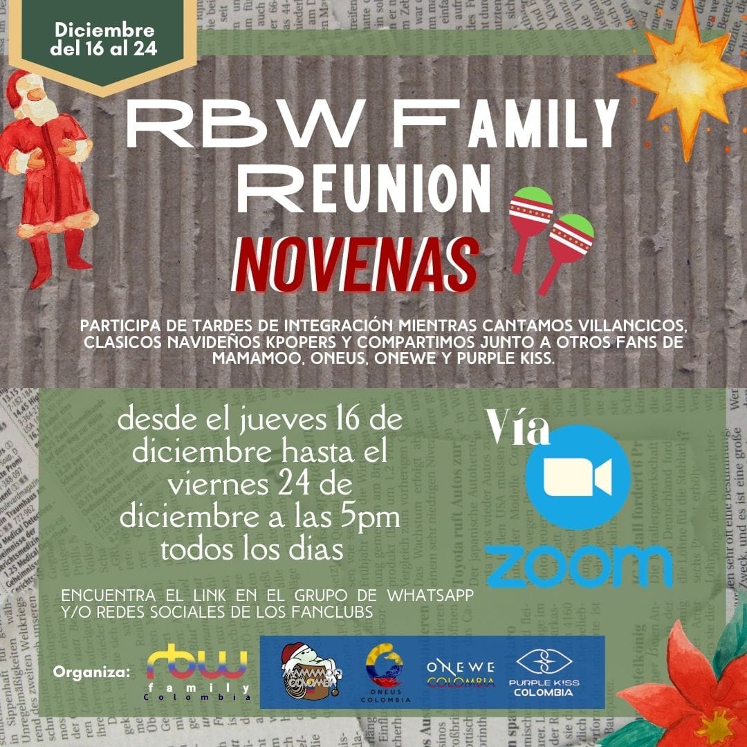 MamamooColombi1's tweet photo. Moomoo ven y comparte con nosotros estas novenas de navidad vía Zoom, no te quedes sin participar💚🥳🎄💫

⛓https://t.co/xRIa4XsNxO
Código de acceso: rbwfamily

#MAMAMOONavidad #MAMAMOO #RBWFAMILY https://t.co/Ig7i6fyxB3