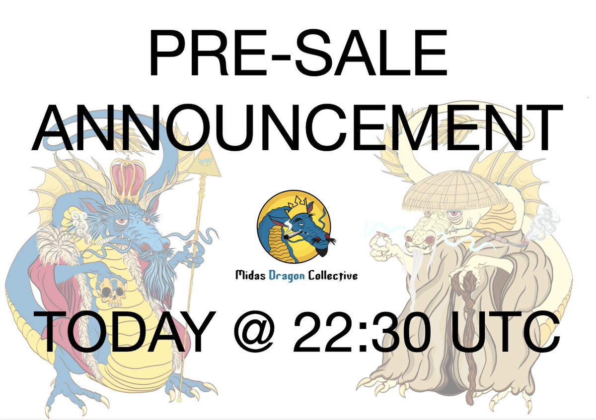 MidasdragonNFT's tweet photo. 👑 PRE-SALE ANNOUNCMENT 👑

🐲 30 MIN TO GO!! 🐲

HEAD TO MOONBEANS TO MINT
https://t.co/pFp1OZYWL9 https://t.co/FVwJ5G8HsS